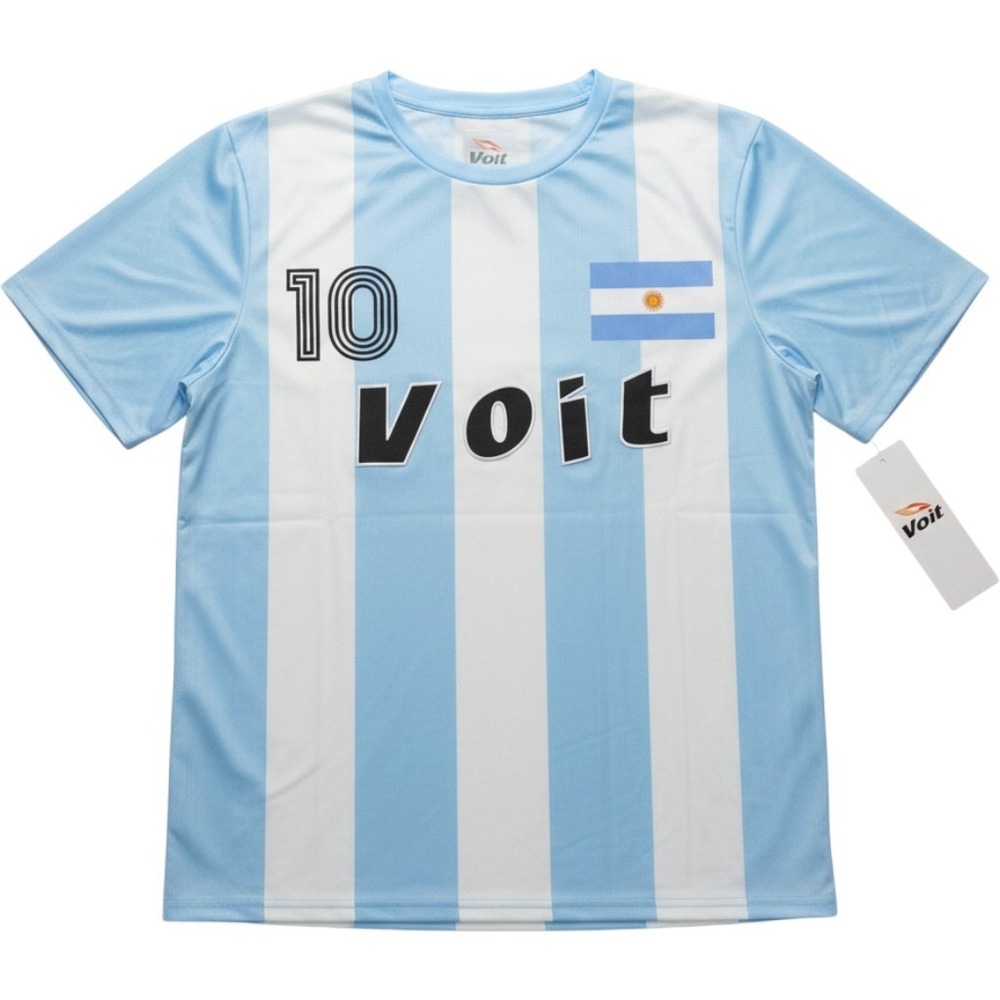 Voit Argentina Soccer Jersey Men 2XL Blue White Striped Number 10 Football Shirt